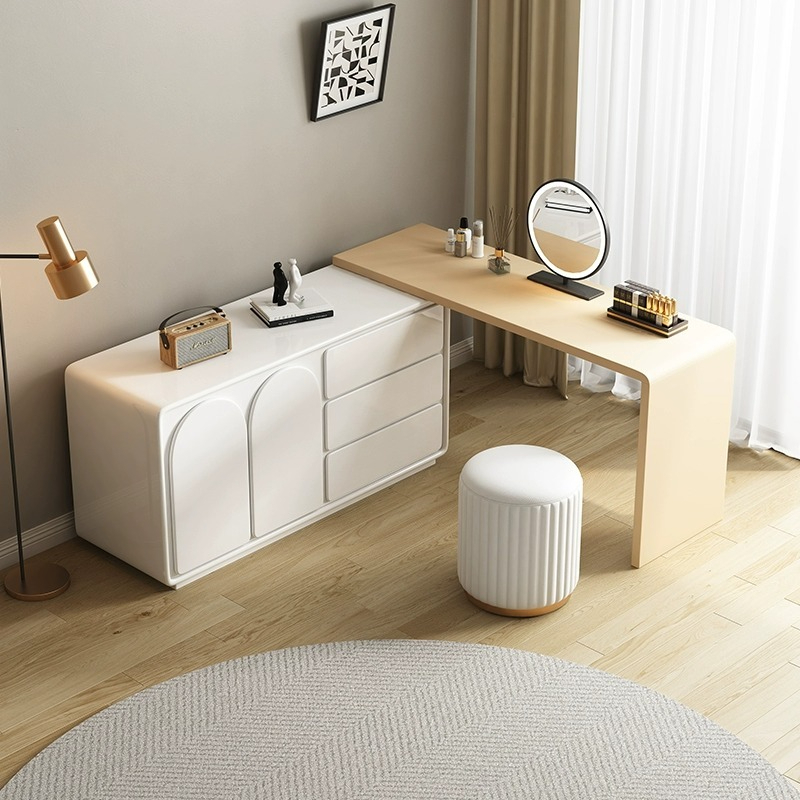 [Pre-order]  Dressing table bedroom simple modern bed end cabinet can be extended and reduced unit size 40cm makeup cabinet bucket cabinet integrated makeup table-Smart-Living