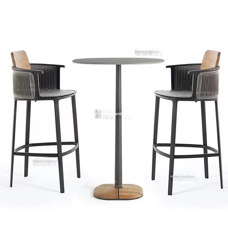 [Pre-order] Outdoor rattan chairs, bar chairs, bar stools, high stools, retro bar tables, rattan woven furniture customization-Smart-Living