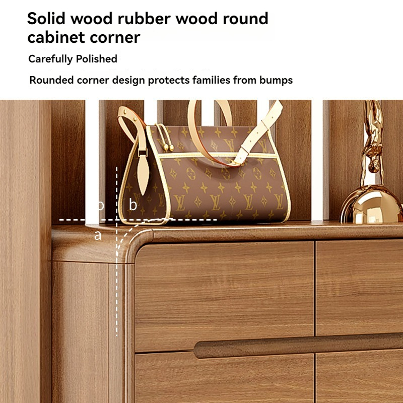 [Pre-order]  Coat Hanger Shoe Cabinet Solid Wood Frame Entry Partition Cabinet Large Capacity Storage Storage Cabinet At the Door Of the Home Stool-Smart-Living