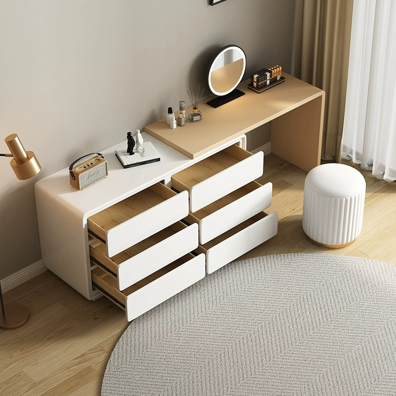 [Pre-order]  Dressing table bedroom simple modern bed end cabinet can be extended and reduced unit size 40cm makeup cabinet bucket cabinet integrated makeup table-Smart-Living