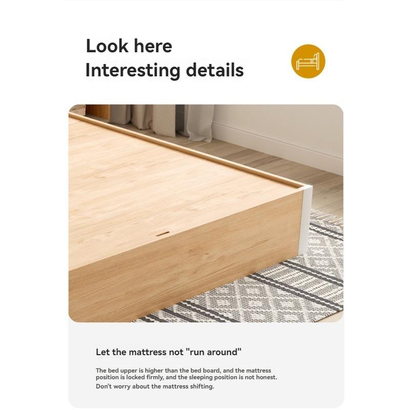 [ Pre Order ]  Wooden Moonlight Bed Modern Simple Tatami High Box Storage Bed Storage Small -Smart-Living