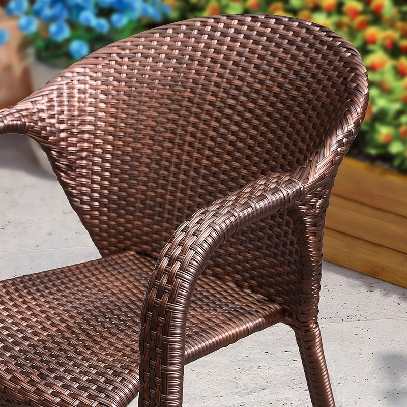 [Pre-order]  Purple Leaf Terrace Table and Chair Combination Leisure Outdoor Backchair Balcony Vine Chair Garden Vine Weaving Teng-Smart-Living