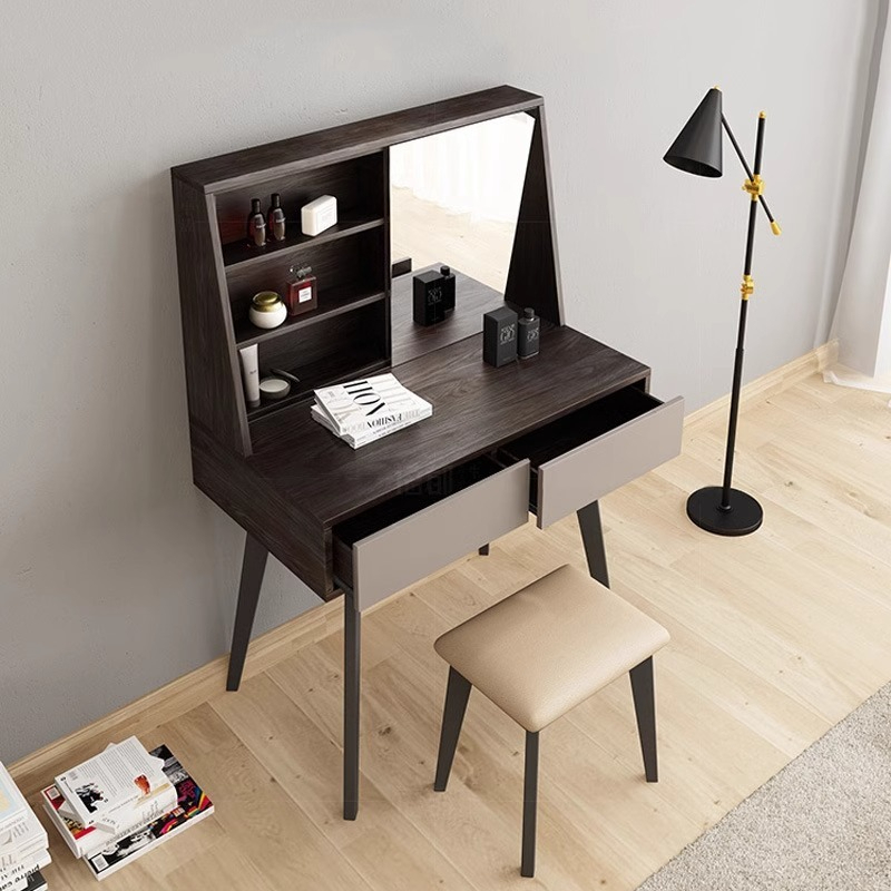 [Pre-order]  Modern simple dressing table network red ins wind bedroom small unit Nordic multi-functional makeup table storage cabinet-Smart-Living