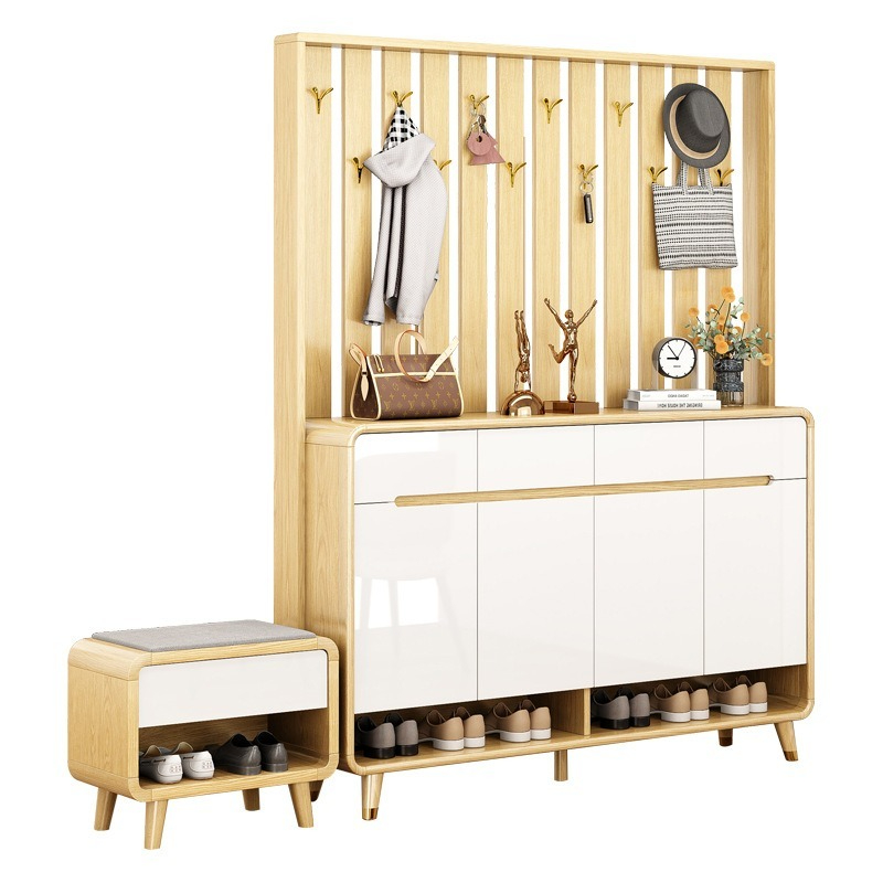 [Pre-order]  Porch Hanger Shoe Cabinet Large Capacity Storage Cabinet At the Door Of the Household Living Room Storage Partition Cabinet Seat Stool One-Smart-Living