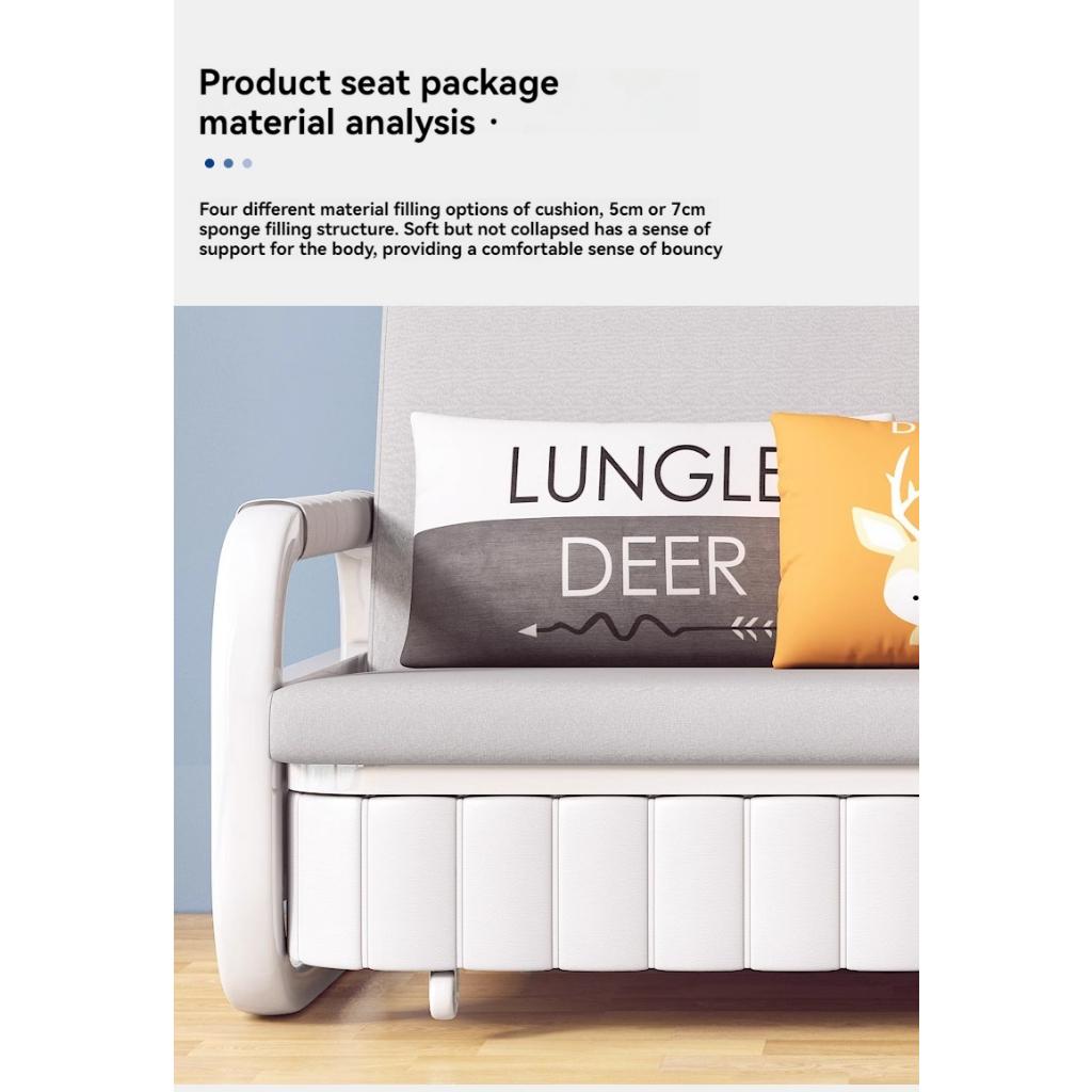 [Pre-order]  Cream wind living room simple small apartment sofa bed sheet person double foldable telescopic dual-use balco-Smart-Living