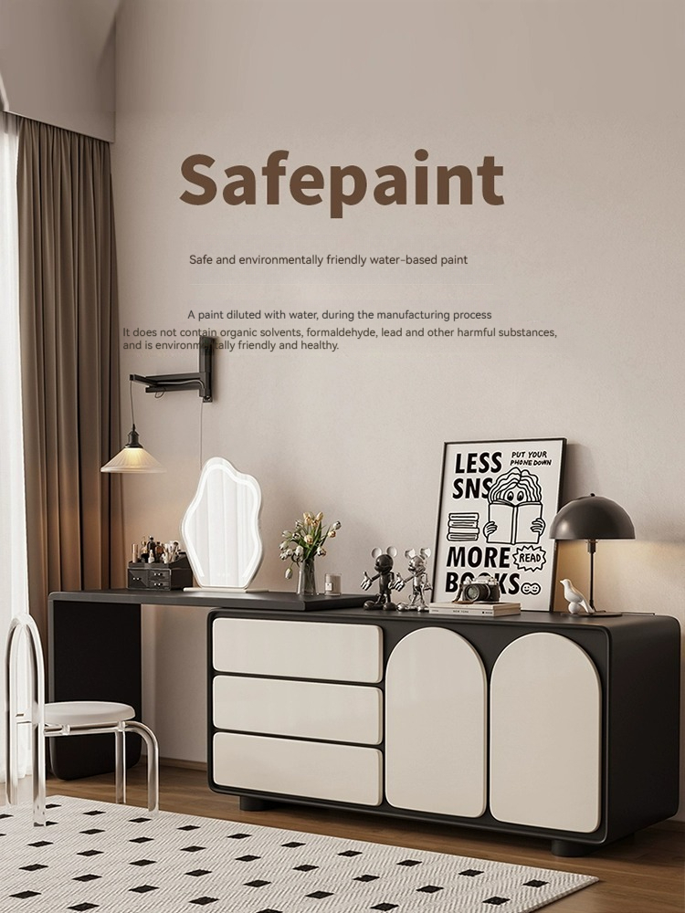 [Pre-order]  Dressing table bedroom simple modern bed end cabinet can be extended and reduced unit size 40cm makeup cabinet bucket cabinet integrated makeup table-Smart-Living