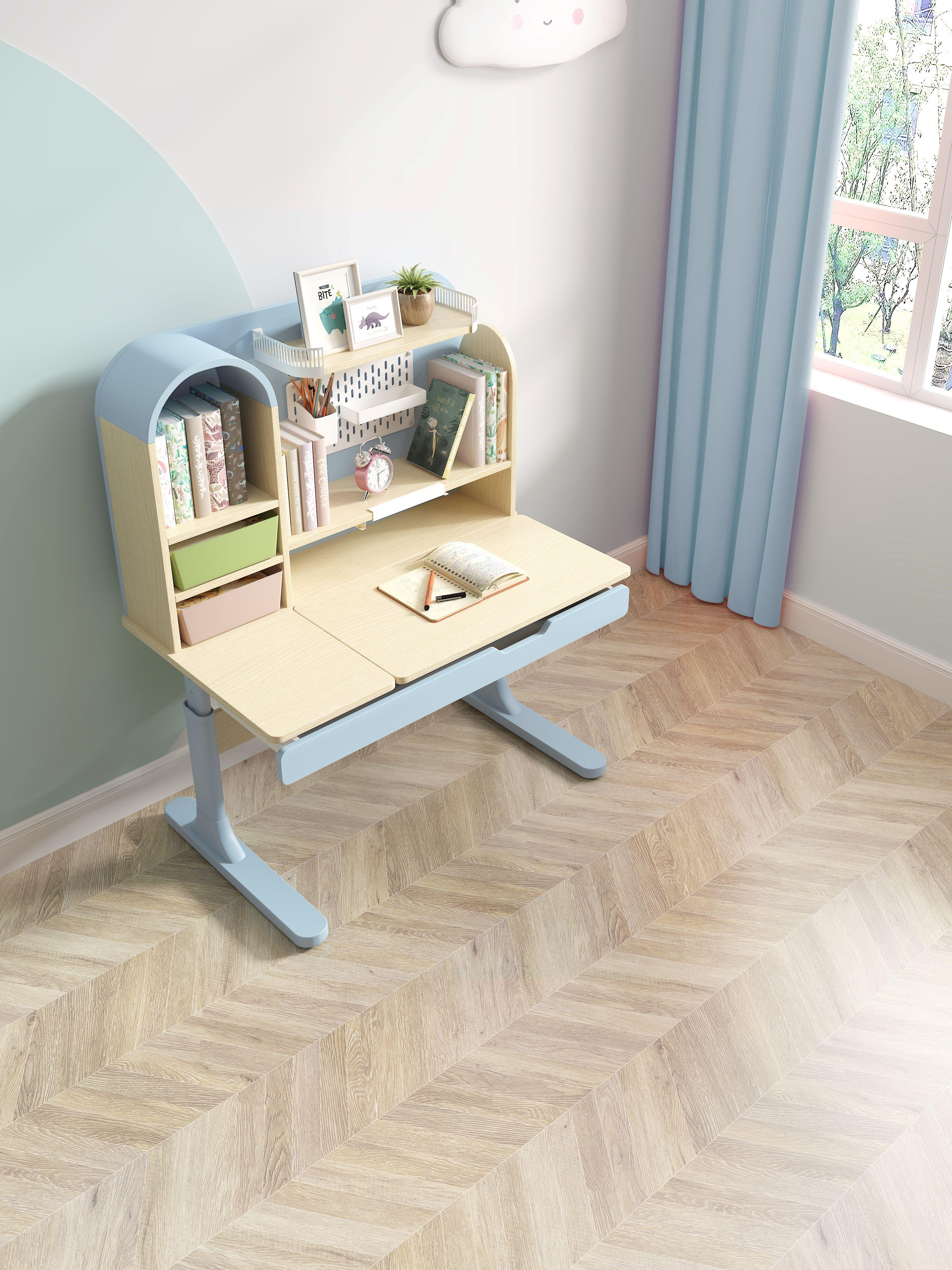 [Local Stock] Children Study Tables & Chairs, Blue Set