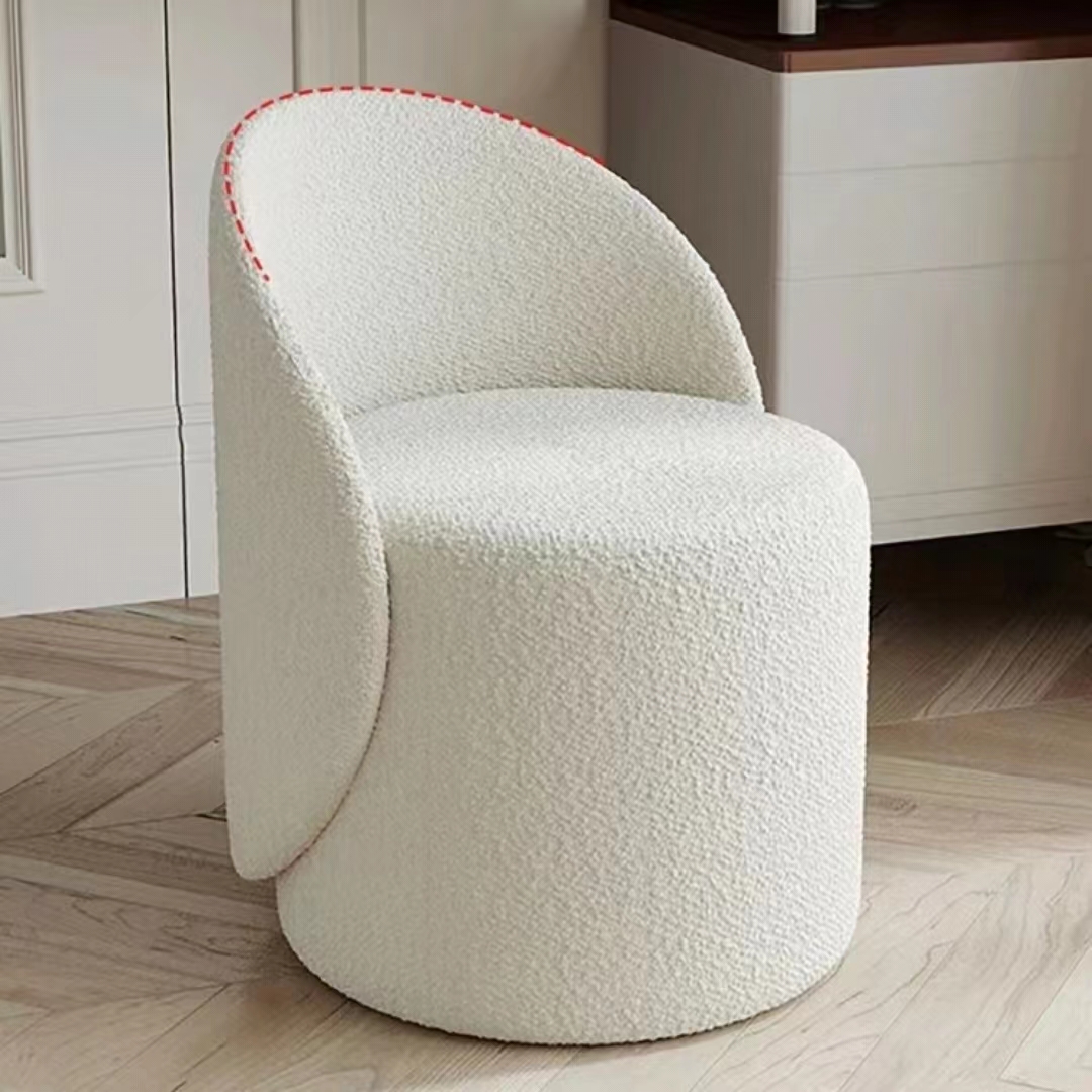 [Pre-order]  Internet celebrity girl bedroom room dressing table dedicated chair backrest modern light luxury simple makeup chair household tables and chairs-Smart-Living