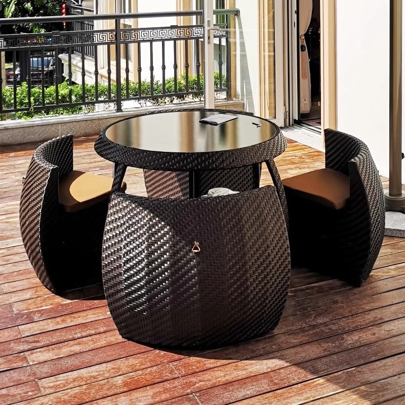 [Pre-order]  Outdoor garden courtyard leisure rattan weaving table and chair combination outdoor outdoor outdoor balcony-Smart-Living