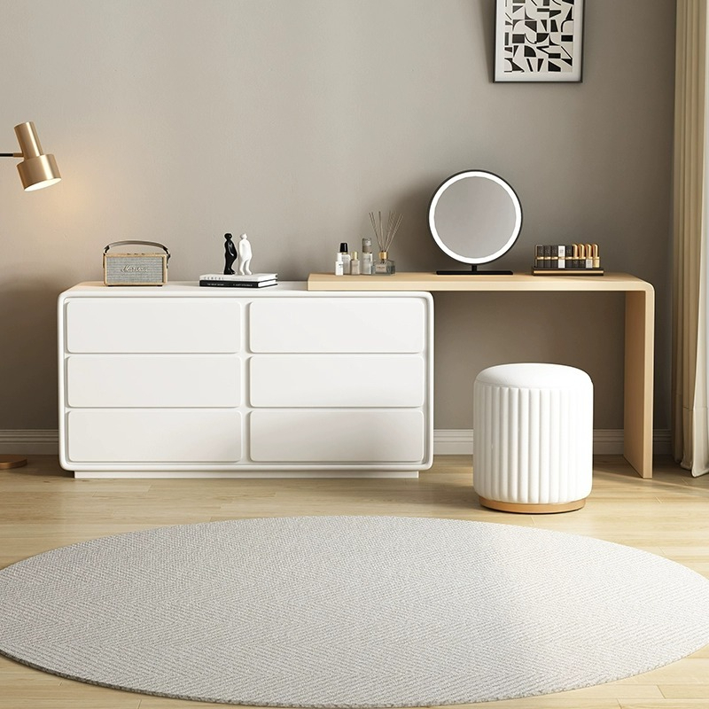 [Pre-order]  Dressing table bedroom simple modern bed end cabinet can be extended and reduced unit size 40cm makeup cabinet bucket cabinet integrated makeup table-Smart-Living