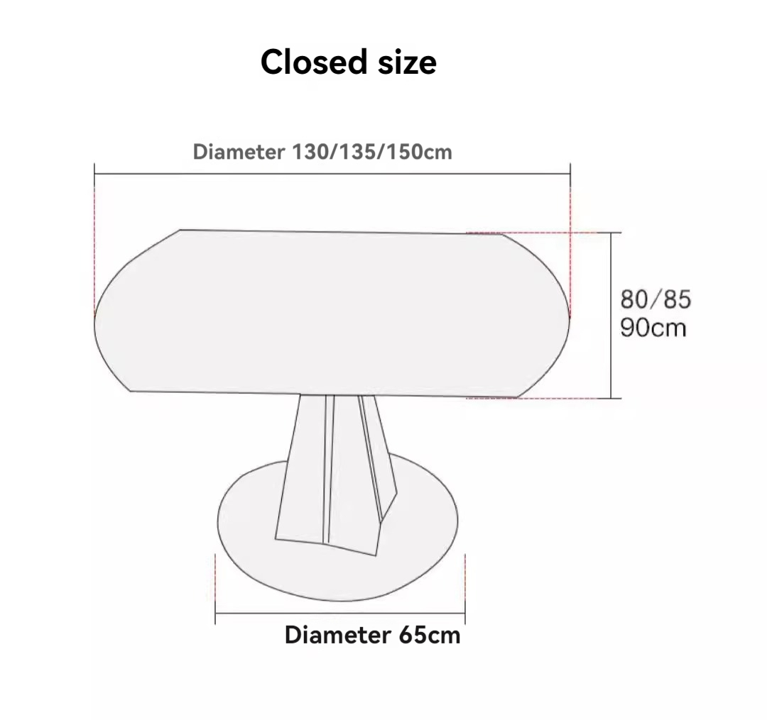 [Pre-order] Simple modern rotating telescopic square to round rock plate dining table household small household round dining room table variable square and round-Smart-Living