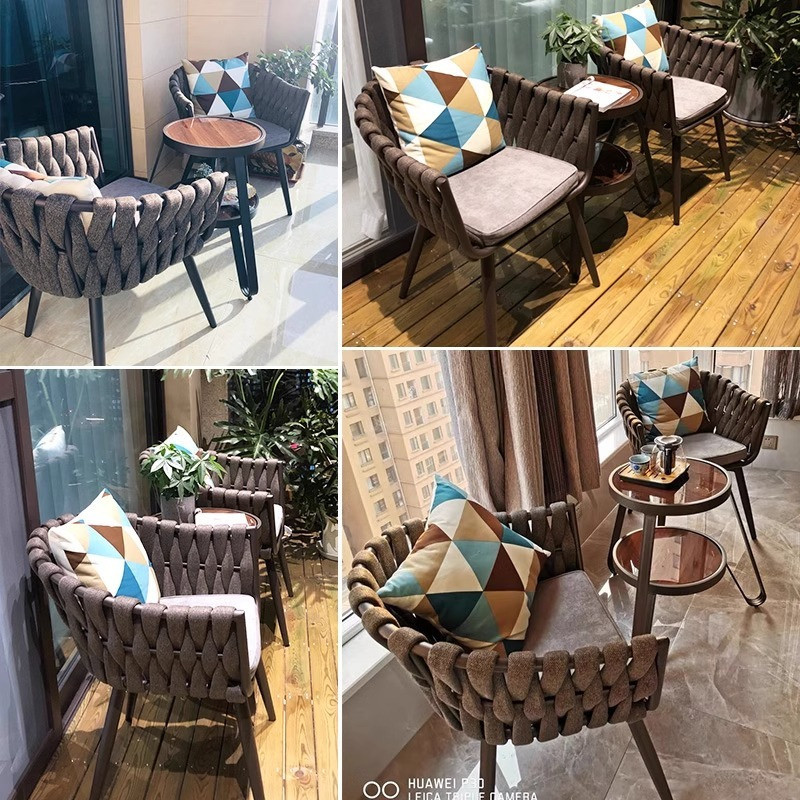 [Pre-order] Outdoor North Ouyang Terrace Small Tables and Chairs Tea Table Vine Chair Net Red Outdoor Waterproof Sunscreen-Smart-Living