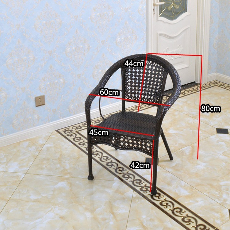 [Pre-order] Vine chair balcony table and chair leisure combination tea table iron art Tengbian five piece set backrest courtyard-Smart-Living