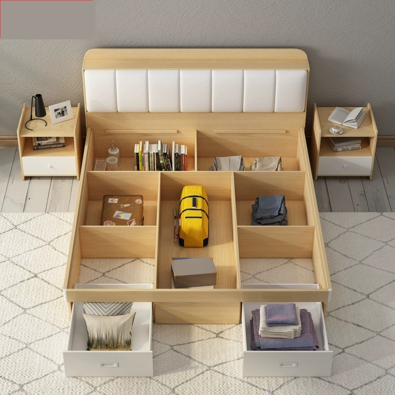 [Pre-order]  Nordic modern minimalist tatami air pressure high box storage bed 1.8m double bed 1.5m storage | master bedroom with Storage-Smart-Living