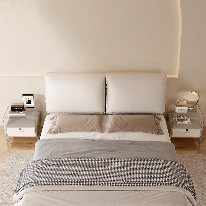 [Local Stock] Acrylic Nightstand Modern Simple Multifunctional With Lock Cream Wind High Value Children's Room Sideboard Small Mini-Smart-Living