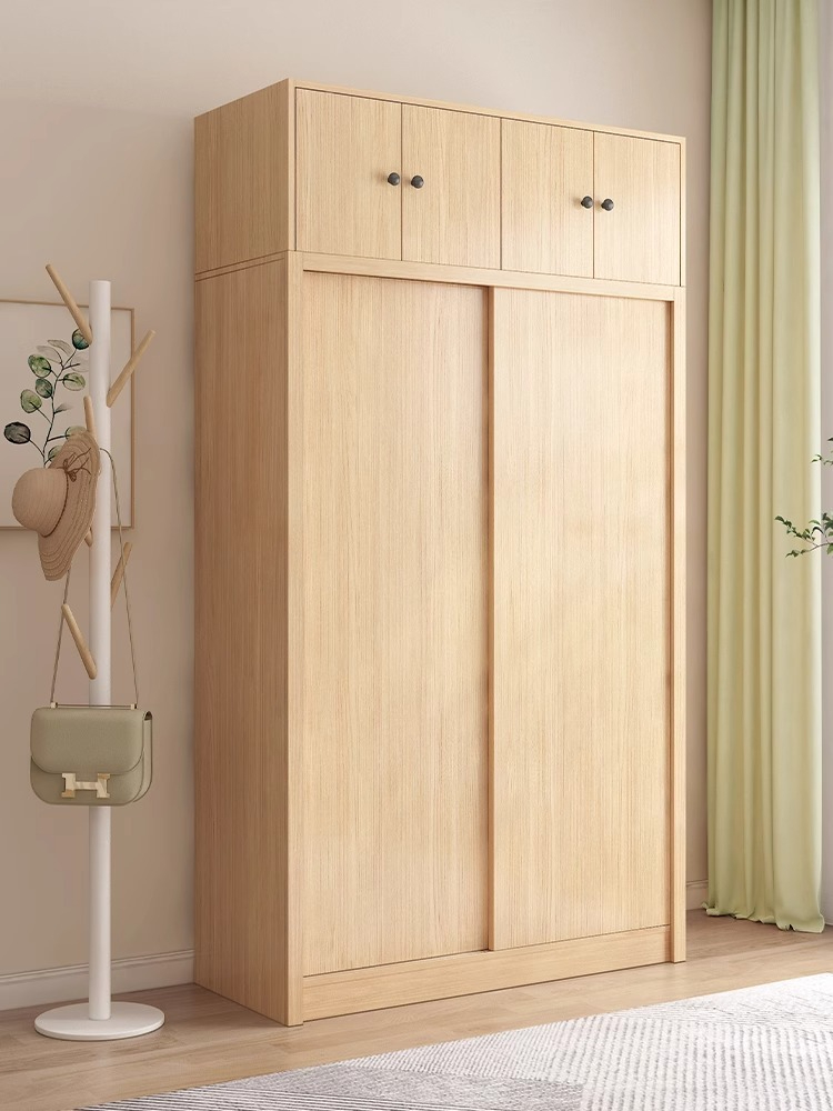 [Pre-order]  Muzue Wardrobe Sliding Door Modern Simple Small Apartment Sliding Door Storage Cabinet Two-door Small Wardrobe Combination for Rental Houses-Smart-Living