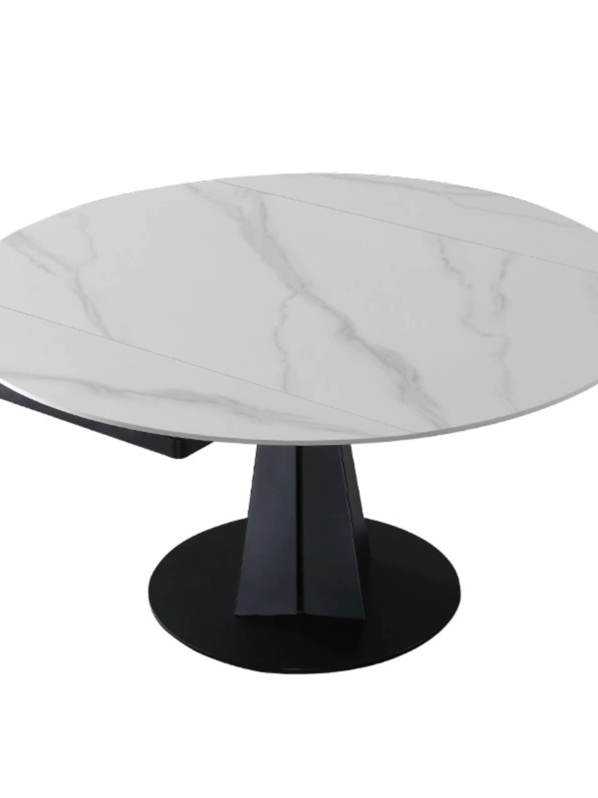 [Pre-order] Simple modern rotating telescopic square to round rock plate dining table household small household round dining room table variable square and round-Smart-Living