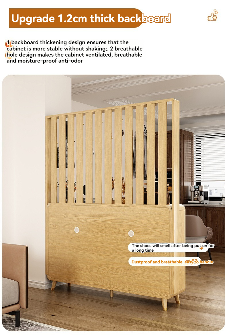 [Pre-order]  Porch hanger shoe cabinet Large capacity storage cabinet at the door of the household living room storage partition cabinet seat stool one-Smart-Living