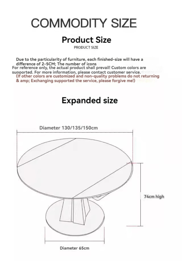 [Pre-order] Simple modern rotating telescopic square to round rock plate dining table household small household round dining room table variable square and round-Smart-Living