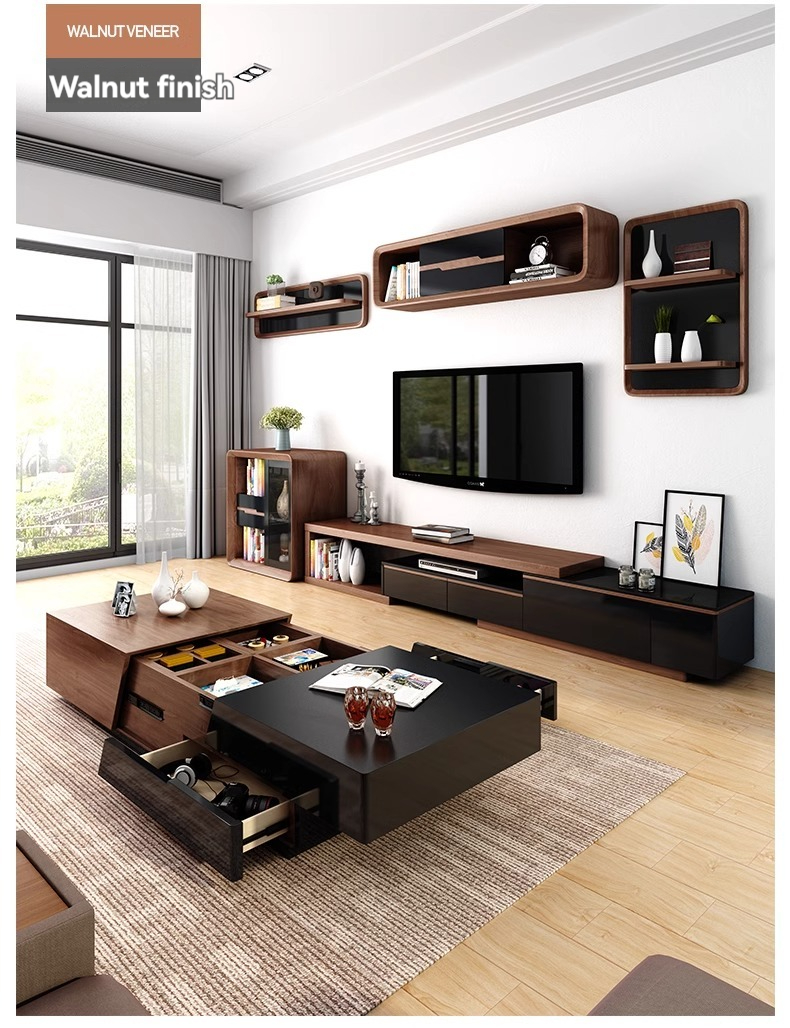 [Pre-order]  Nordic coffee table TV cabinet combination simple modern multi-functional small living room furniture set coffee table-Smart-Living