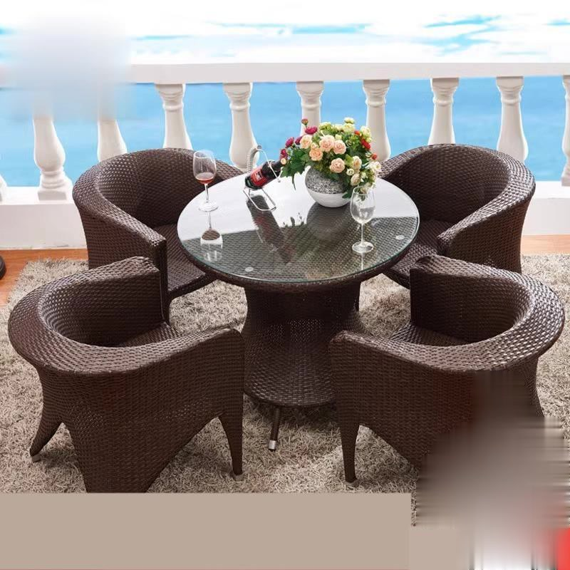 [Pre-order]  Purple Leaf Outdoor Leisure Table and Chair Outdoor Coffee Shop Leisure Chair Iron Art Vine Weaving Table and Chair-Smart-Living