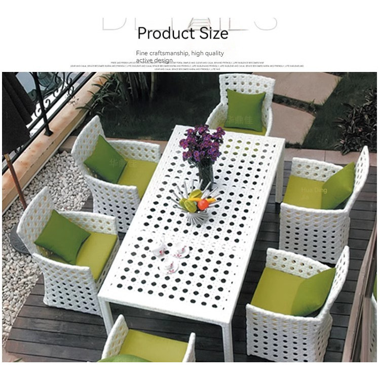 [Pre-order]  Courtyard rattan tables, chairs, outdoor balconies, indoor and outdoor homes, garden villas, rattan chairs, dining table-Smart-Living