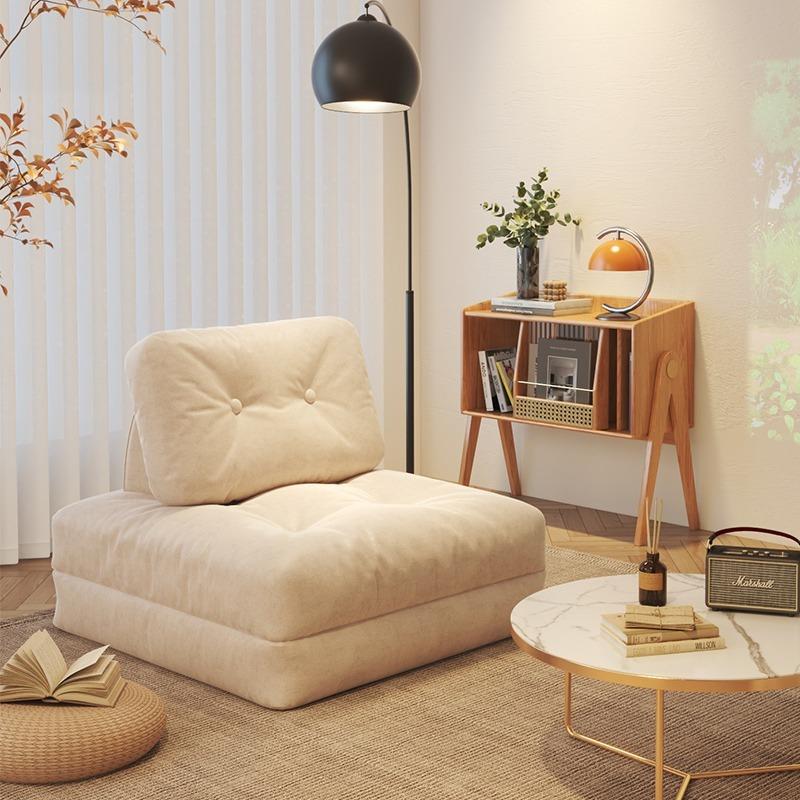 [Local Stock] Butter Tofu Block Lazy Cloth Sofa Living Room Simple Small House Single Module Technology Cloth Sofa Removable and Washable-Smart-Living