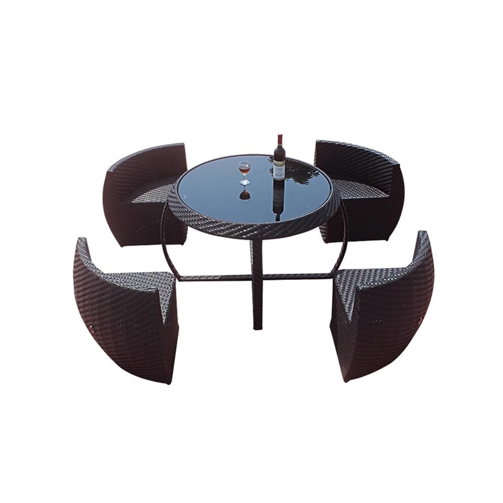 [Pre-order]  Outdoor garden courtyard leisure rattan weaving table and chair combination outdoor outdoor outdoor balcony-Smart-Living