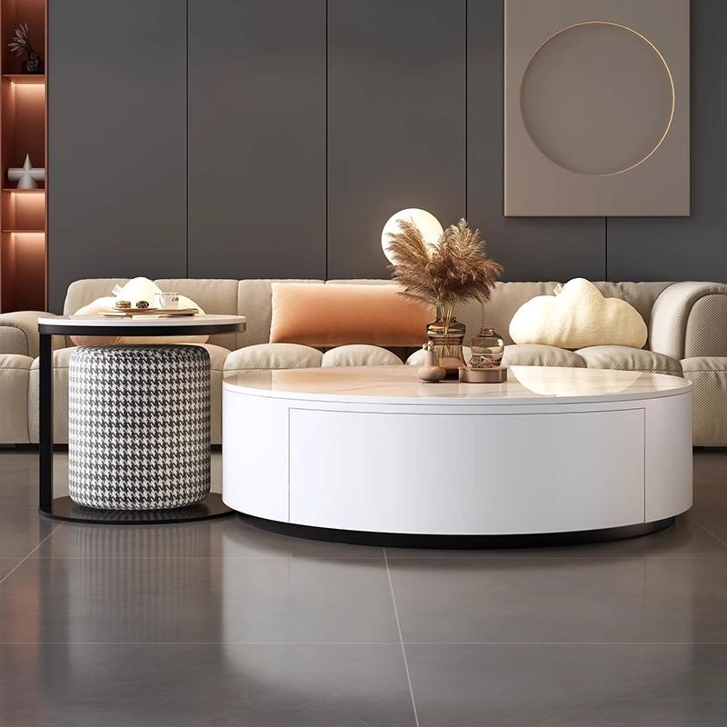 [Pre-order]  Rock Slab Coffee Table Living Room Household Light Luxury Modern Simple Round Premium Sense Net Red Small Household Side Table-Smart-Living