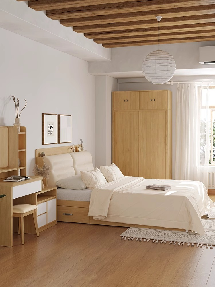 [Pre-order]  Muzue Wardrobe Sliding Door Modern Simple Small Apartment Sliding Door Storage Cabinet Two-door Small Wardrobe Combination for Rental Houses-Smart-Living