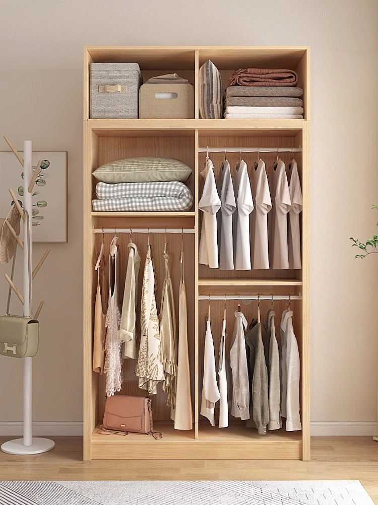 [Pre-order]  Muzue Wardrobe Sliding Door Modern Simple Small Apartment Sliding Door Storage Cabinet Two-door Small Wardrobe Combination for Rental Houses-Smart-Living