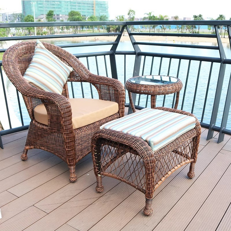 [Pre-order]  Outdoor outdoor leisure balcony with tables, chairs, furniture, rattan chairs, and a five piece creative courtyard-Smart-Living