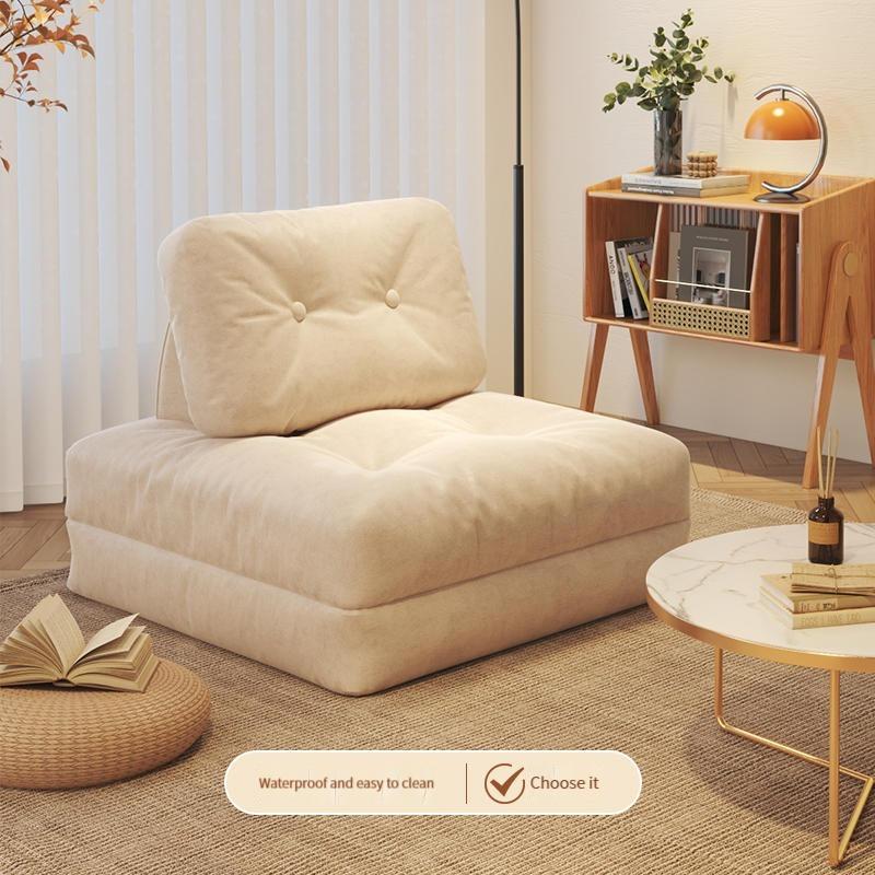 [Local Stock] Butter Tofu Block Lazy Cloth Sofa Living Room Simple Small House Single Module Technology Cloth Sofa Removable and Washable-Smart-Living