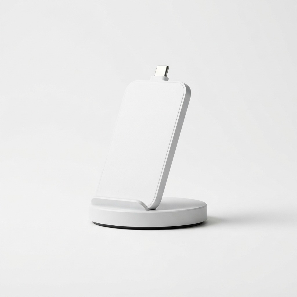 USB-C fast charging phone stand in white