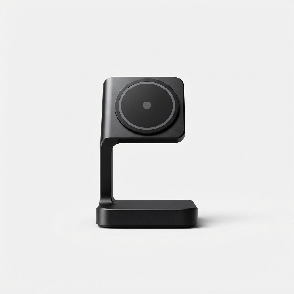 Magnetic wireless phone charging stand in black