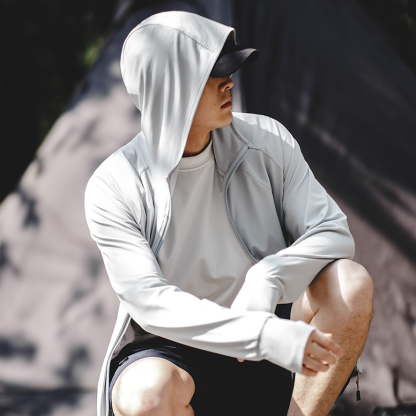 UPF50 輕薄款透氣防曬衣運動戶外防紫外線釣魚防曬服男夏-Retro's Wear