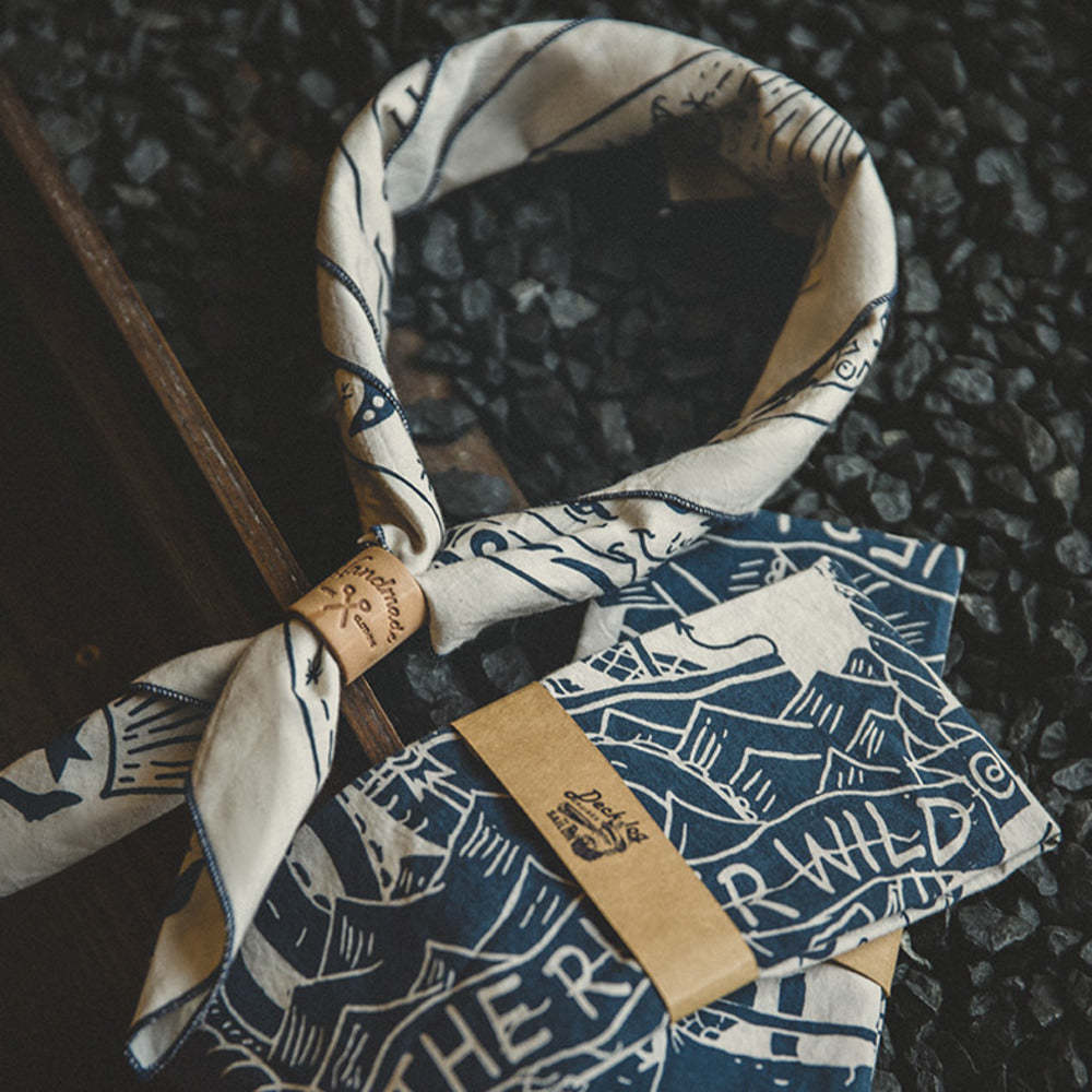 美式航海圖方巾扣飾品阿美哢嘰頭巾領巾手帕艺文發帶-Retro's Wear