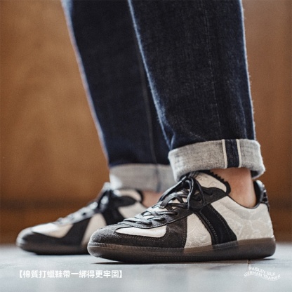 絲綢德訓男夏季新款小眾復古國潮風休閒運動百搭平底低幫板鞋-Retro's Wear