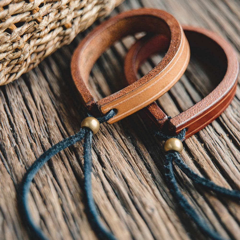 美式植鞣皮一生之環阿美哢嘰情侶首飾配飾手環手鐲-Retro's Wear