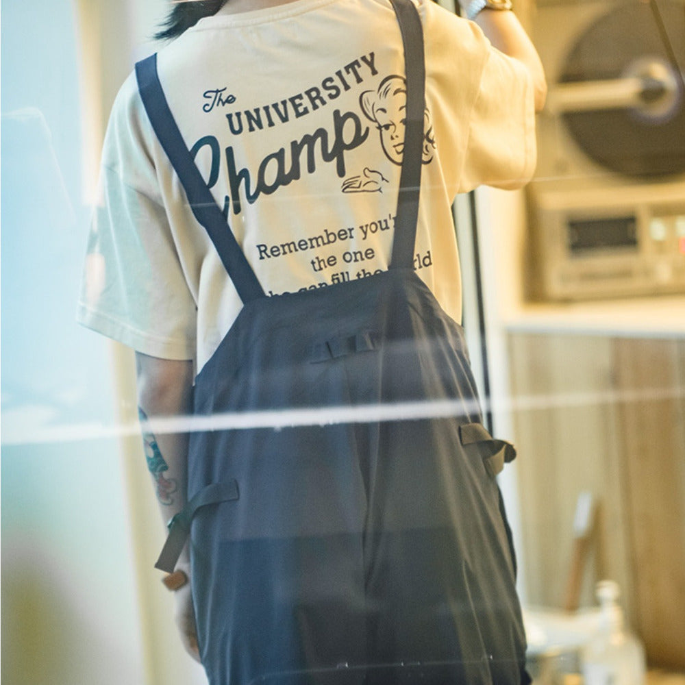 美式機能風工裝背帶褲山系戶外防水寬鬆個性闊腿褲女-Retro's Wear