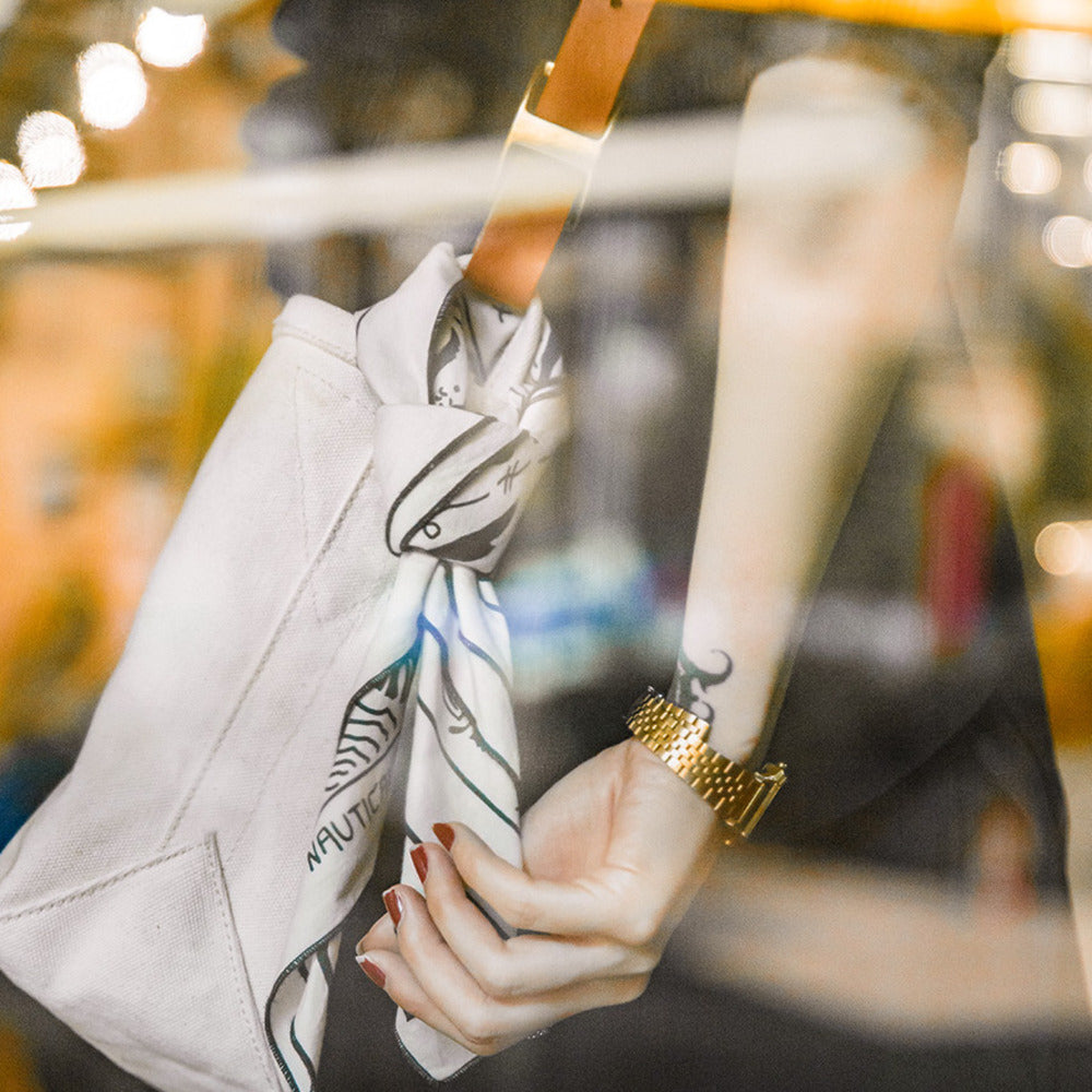 美式航海圖方巾扣飾品阿美哢嘰頭巾領巾手帕艺文發帶-Retro's Wear