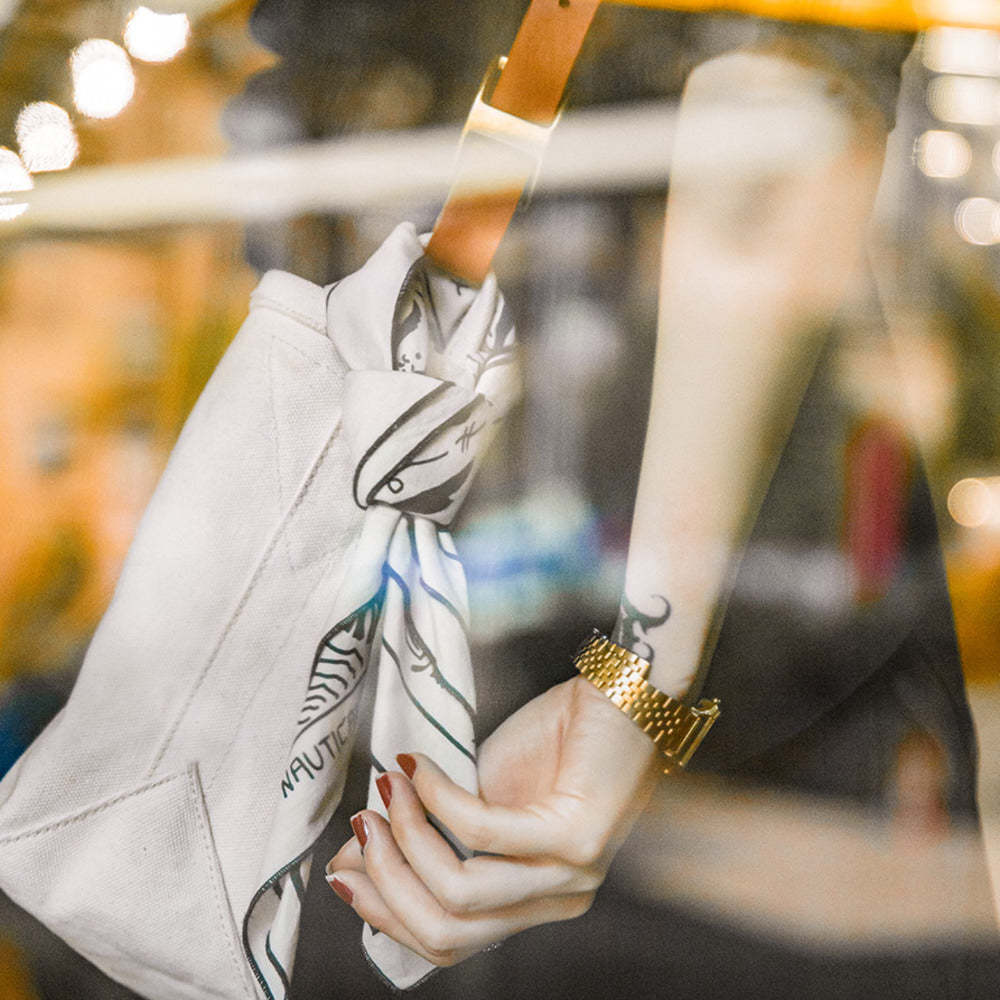 美式航海圖方巾扣飾品阿美哢嘰頭巾領巾手帕艺文發帶-Retro's Wear