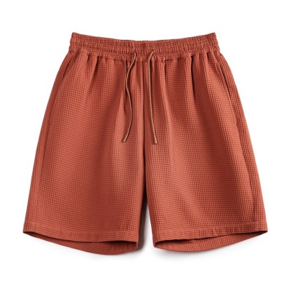 美式復古廓形華夫格短褲寬鬆直筒薄款透氣五分籃球褲男夏-Retro's Wear