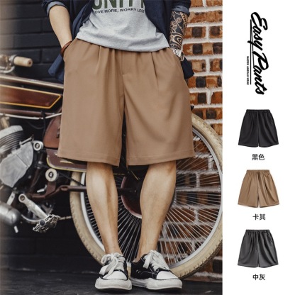 美式休閒Easypants短褲免燙抗皺垂感寬鬆直筒五分褲男夏-Retro's Wear