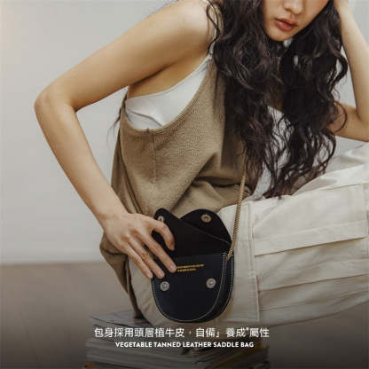 頭層牛皮馬復古鞍包百搭耳機斜挎包口紅零錢鑰匙迷你小包包-Retro's Wear