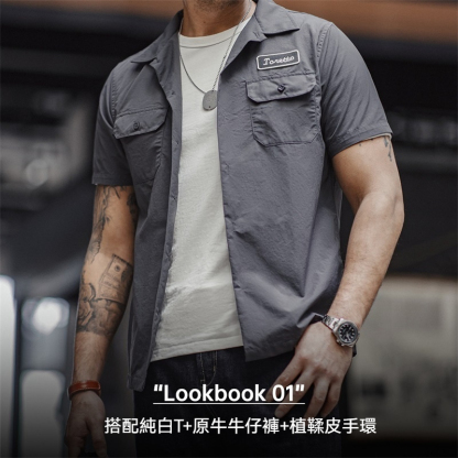 速度與激情10同款Toretto襯衫美式薄款硬漢短袖襯衣男夏-Retro's Wear