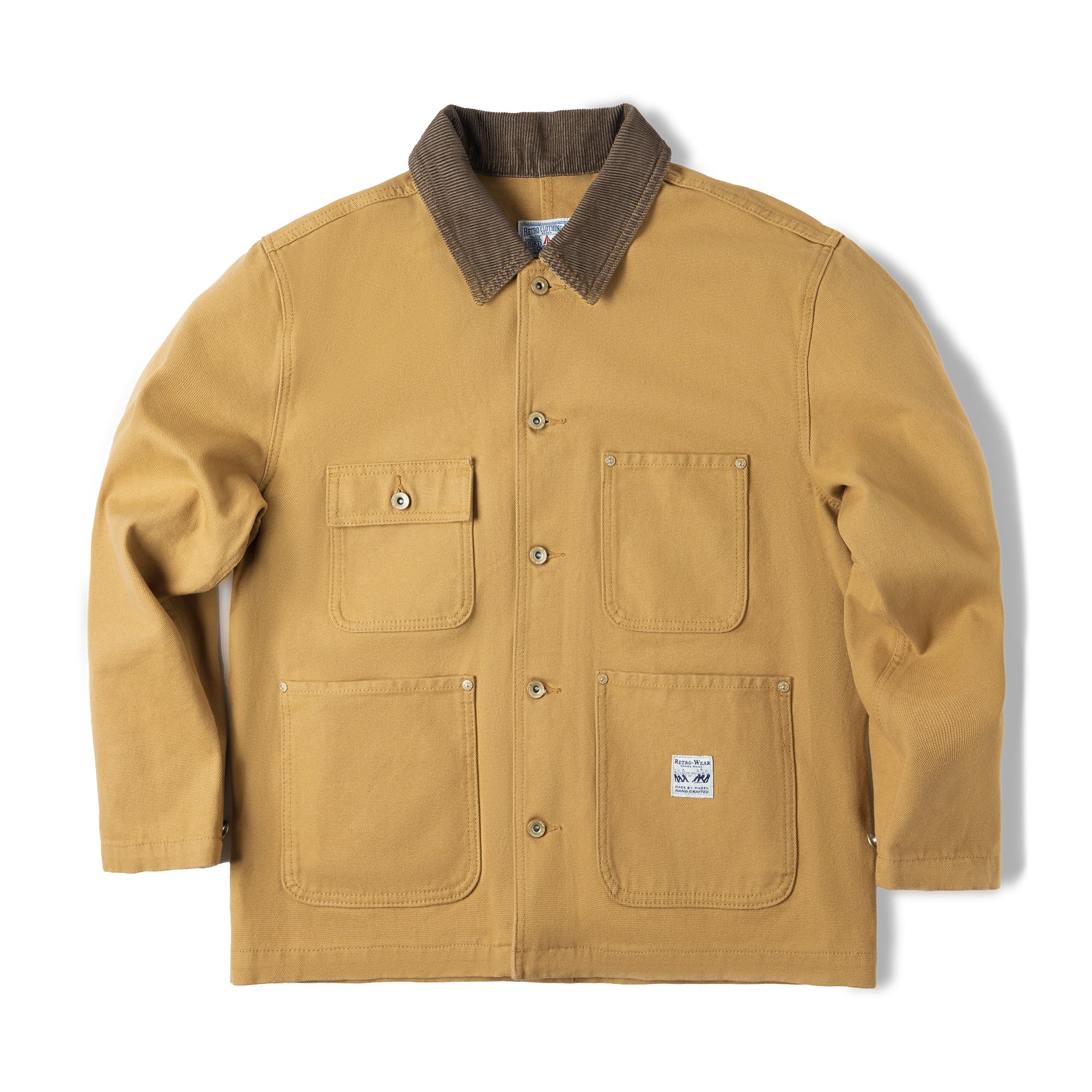 美式密歇根夾克春秋款純棉帆布翻領長袖上衣外套-Retro's Wear