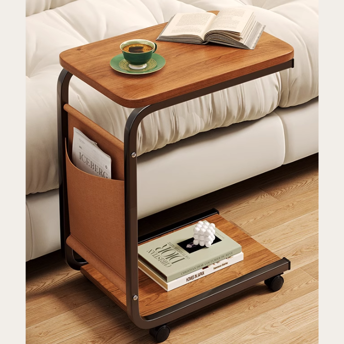 Movable laptop table small coffee table / shelf trolley / sofa side table