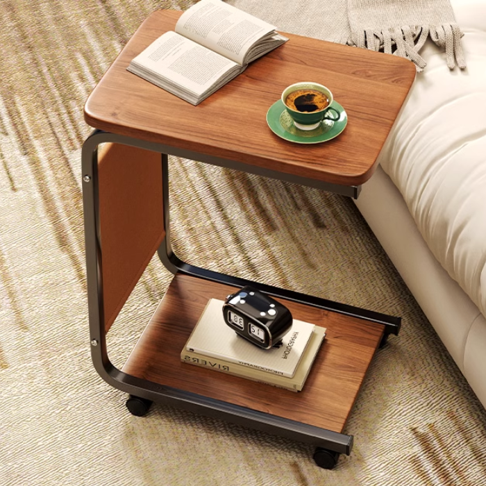 Movable laptop table small coffee table / shelf trolley / sofa side table