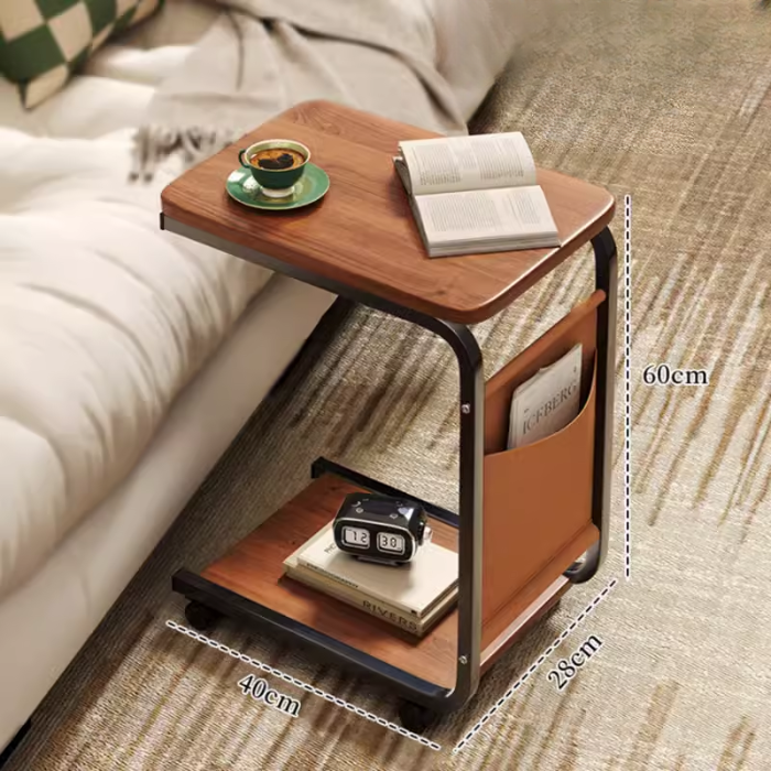 Movable laptop table small coffee table / shelf trolley / sofa side table